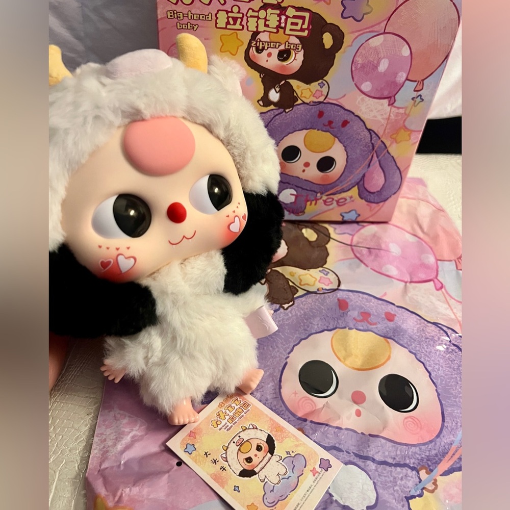 Baby Three Big Head Zipper Bag